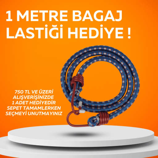 Sepette 1 metre bagaj lastiği hediye !